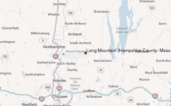 Long Mountain (Hampshire County, Massachusetts) Location Map