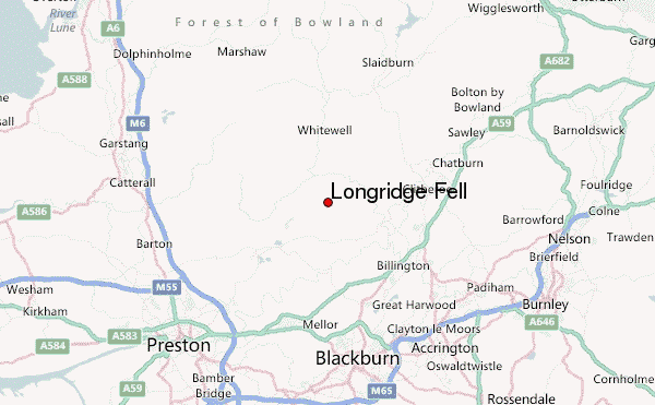 Longridge Fell Location Map