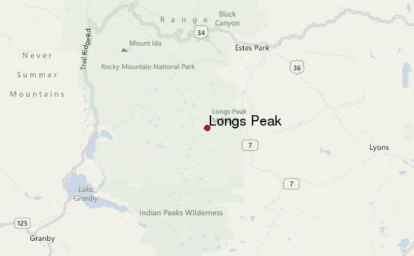 Longs Peak Location Map