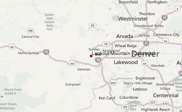 Lookout Mountain (Colorado) Location Map