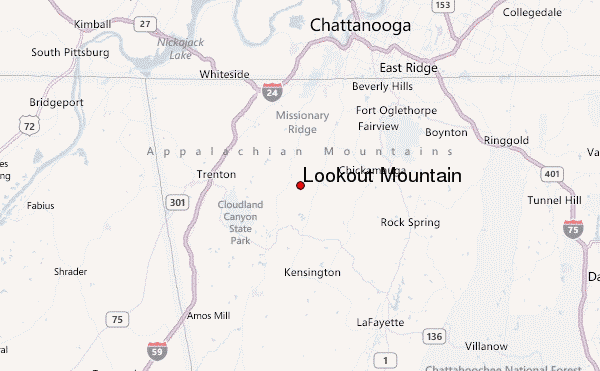 Lookout Mountain Location Map
