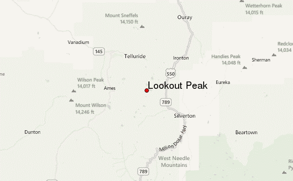 Lookout Peak Location Map