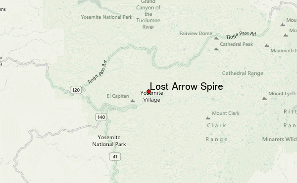 Lost Arrow Spire Location Map