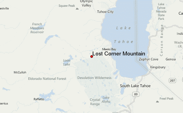 Lost Corner Mountain Location Map