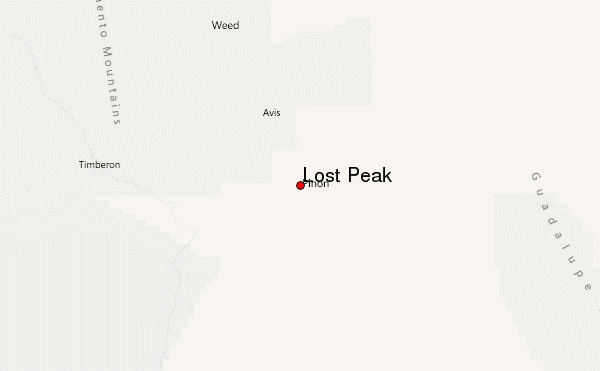 Lost Peak Location Map