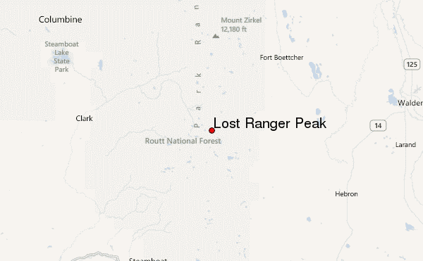 Lost Ranger Peak Location Map