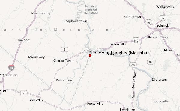 Loudoun Heights (Mountain) Location Map