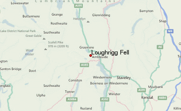 Loughrigg Fell Location Map