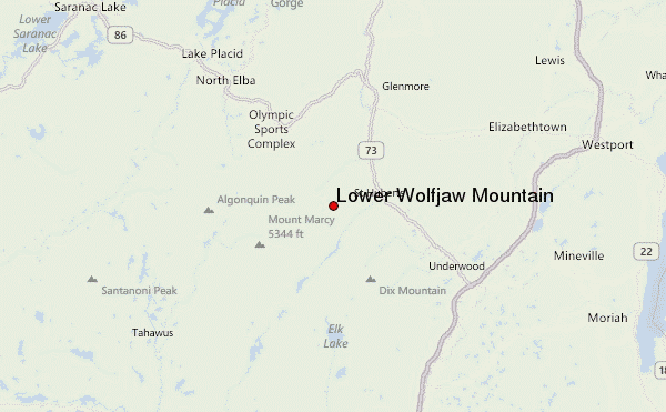 Lower Wolfjaw Mountain Location Map