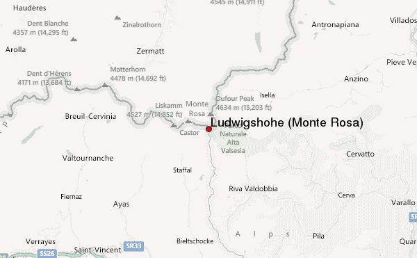 Ludwigshöhe (Monte Rosa) Location Map