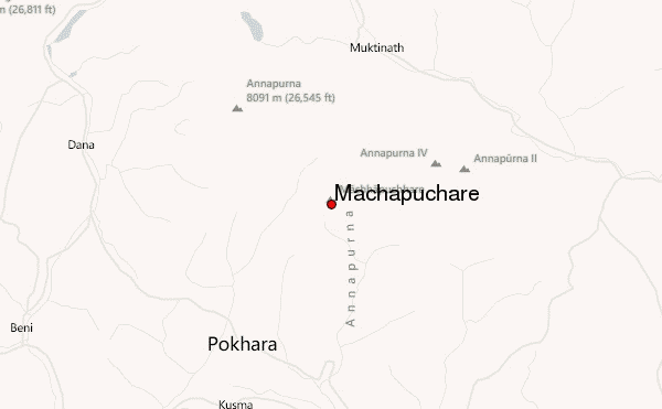 Machapuchare Location Map