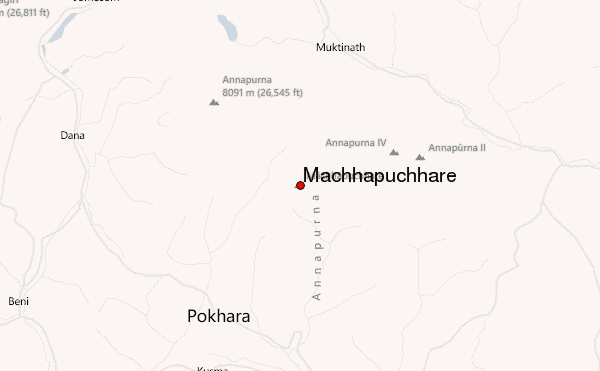 Machhapuchhare Location Map