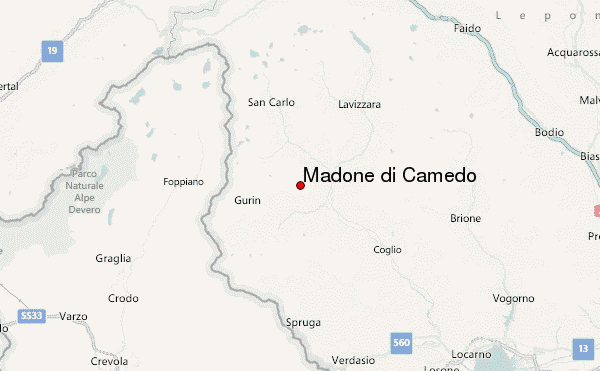 Madone di Càmedo Location Map