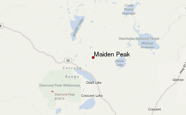 Maiden Peak Location Map