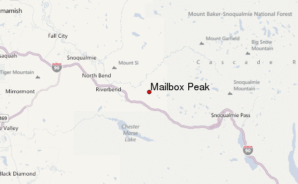 Mailbox Peak Location Map