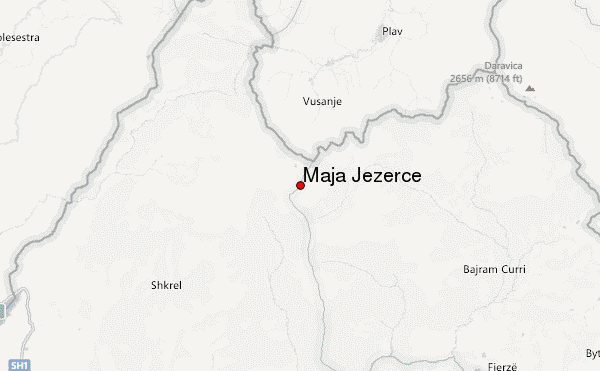 Maja Jezercë Location Map