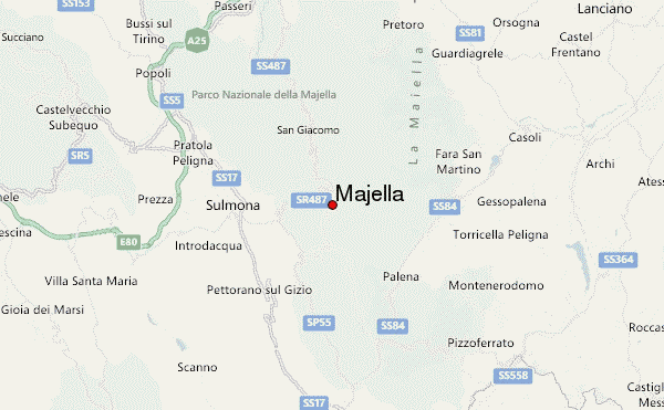 Majella Location Map