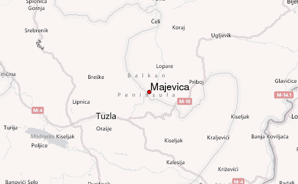 Majevica Location Map