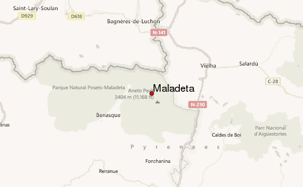 Maladeta Location Map