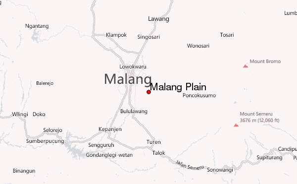 Malang Plain Location Map