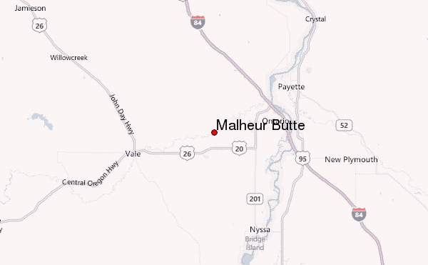 Malheur Butte Location Map