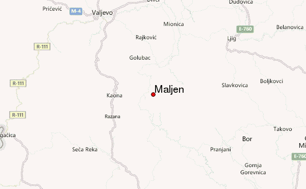 Maljen Location Map