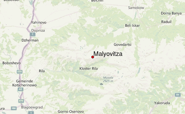 Malyovitza Location Map