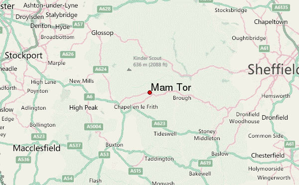 Mam Tor Location Map