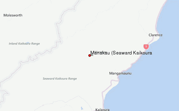 Manakau (Seaward Kaikoura Location Map