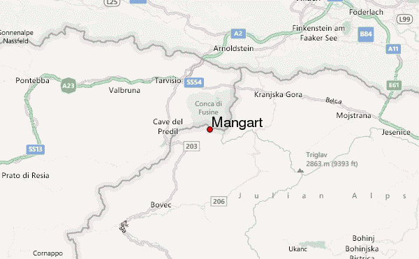 Mangart Location Map