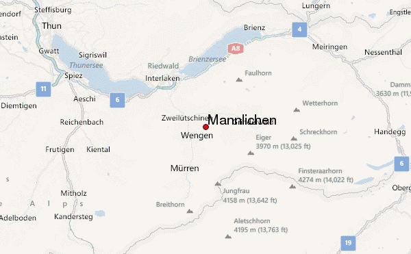 Männlichen Location Map