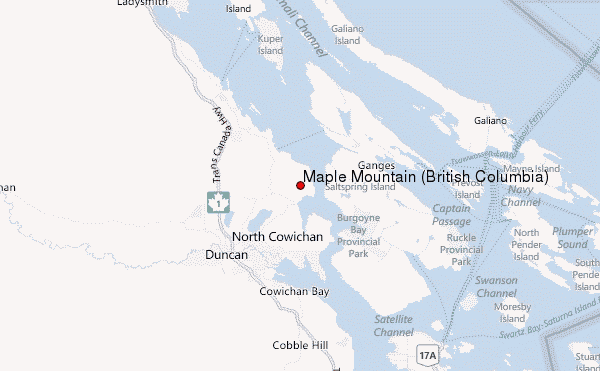 Maple Mountain (British Columbia) Location Map