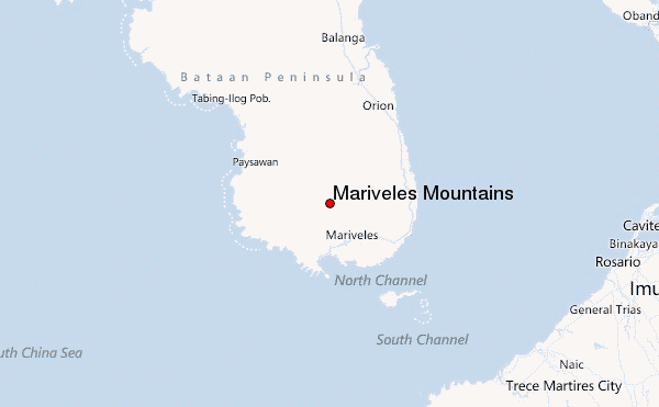 Mariveles Mountains Location Map