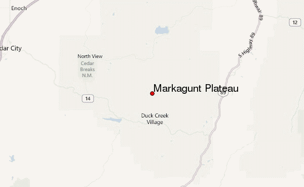 Markagunt Plateau Location Map