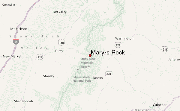 Mary's Rock Location Map