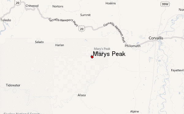 Marys Peak Location Map