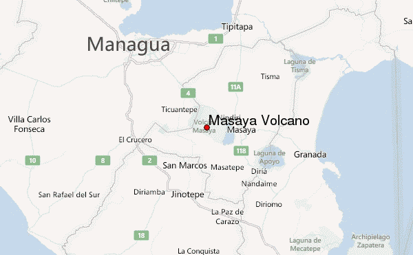 Masaya Volcano Location Map