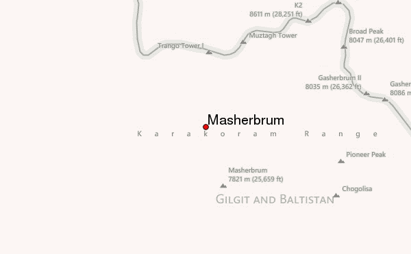 Masherbrum Location Map