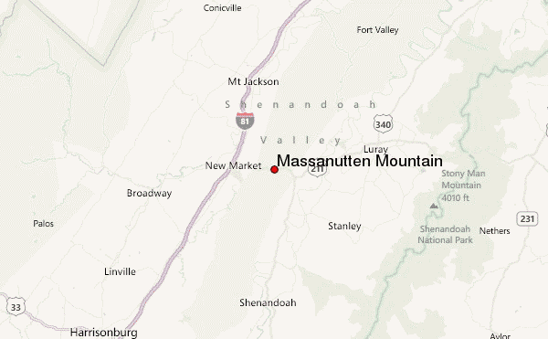 Massanutten Mountain Location Map