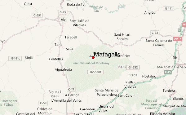 Matagalls Location Map