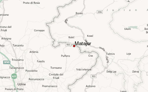 Matajur Location Map
