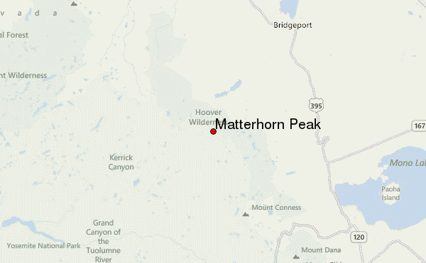 Matterhorn Peak Location Map