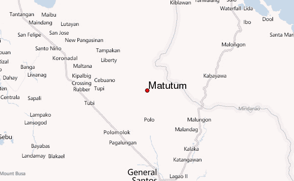 Matutum Location Map