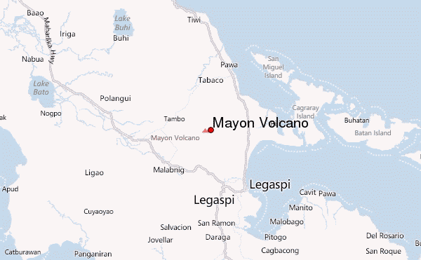 Mayon Volcano Location Map