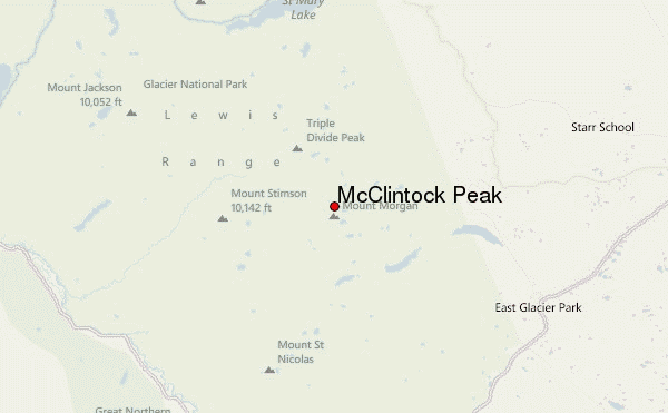 McClintock Peak Location Map