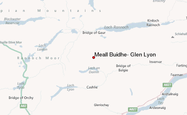 Meall Buidhe, Glen Lyon Location Map