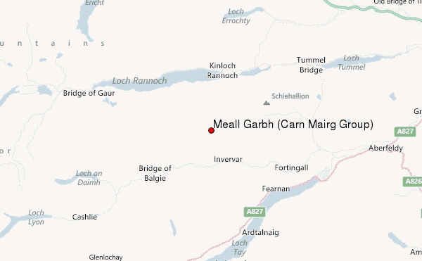 Meall Garbh (Càrn Mairg Group) Location Map