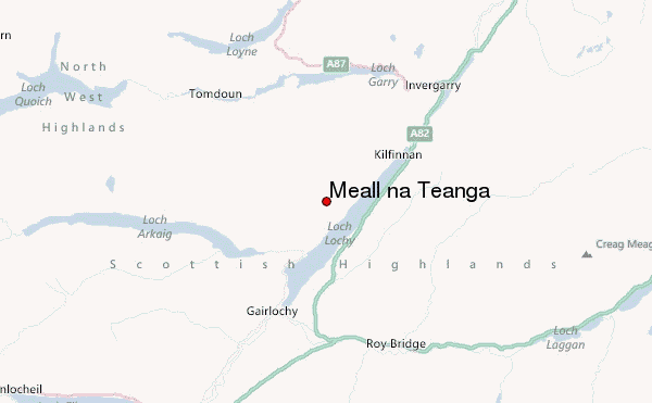 Meall na Teanga Location Map