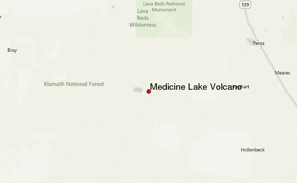 Medicine Lake Volcano Location Map