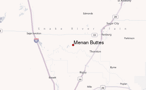 Menan Buttes Location Map